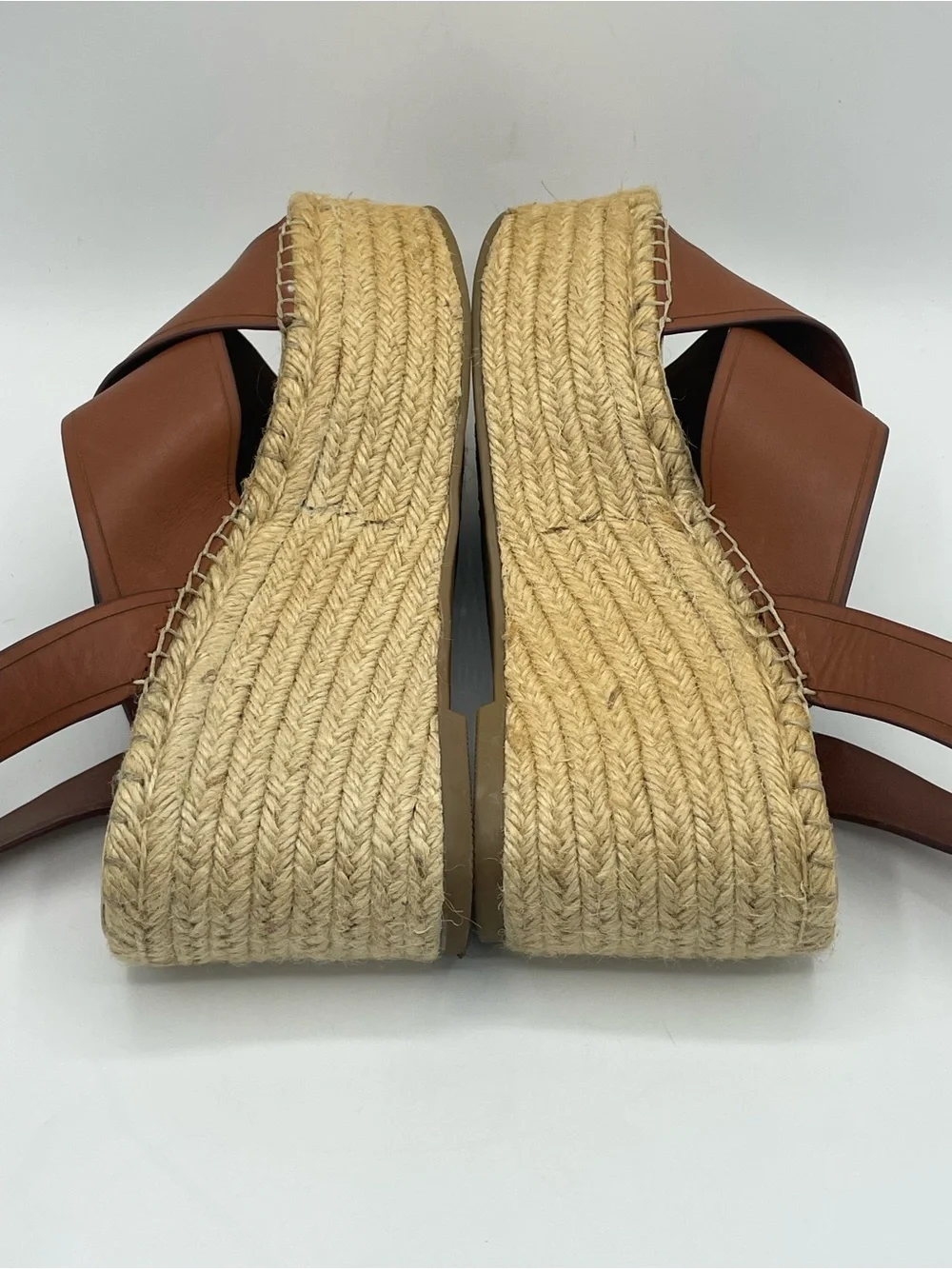 Dolce Vita Carsie Leather Espadrille Wedge Sandals in Brown.